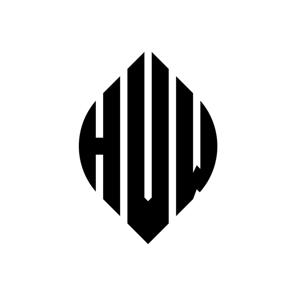 hvw cirkel bokstavslogotyp design med cirkel och ellipsform. hvw ellipsbokstäver med typografisk stil. de tre initialerna bildar en cirkellogotyp. hvw cirkel emblem abstrakt monogram bokstav märke vektor. vektor