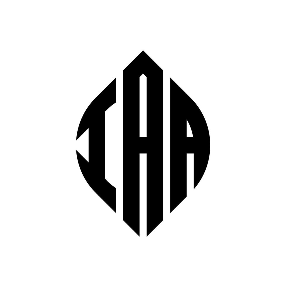 iaa cirkelbokstavslogotypdesign med cirkel- och ellipsform. iaa ellipsbokstäver med typografisk stil. de tre initialerna bildar en cirkellogotyp. iaa cirkel emblem abstrakt monogram bokstav märke vektor. vektor