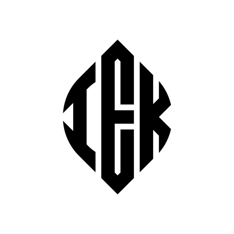 iek-Kreis-Buchstaben-Logo-Design mit Kreis- und Ellipsenform. iek Ellipsenbuchstaben mit typografischem Stil. Die drei Initialen bilden ein Kreislogo. iek-Kreis-Emblem abstrakter Monogramm-Buchstaben-Markierungsvektor. vektor