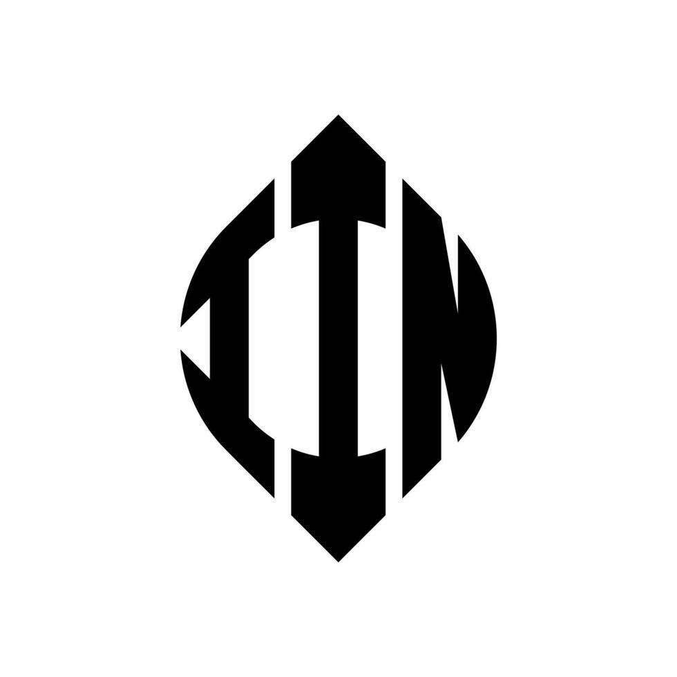 Iin-Kreis-Buchstaben-Logo-Design mit Kreis- und Ellipsenform. in Ellipsenbuchstaben mit typografischem Stil. Die drei Initialen bilden ein Kreislogo. iin Kreisemblem abstrakter Monogramm-Buchstabenmarkierungsvektor. vektor