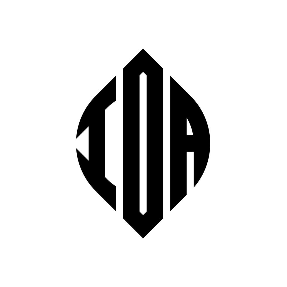 Ioa Circle Letter Logo Design mit Kreis- und Ellipsenform. ioa Ellipsenbuchstaben mit typografischem Stil. Die drei Initialen bilden ein Kreislogo. ioa Kreisemblem abstrakter Monogramm-Buchstabenmarkierungsvektor. vektor