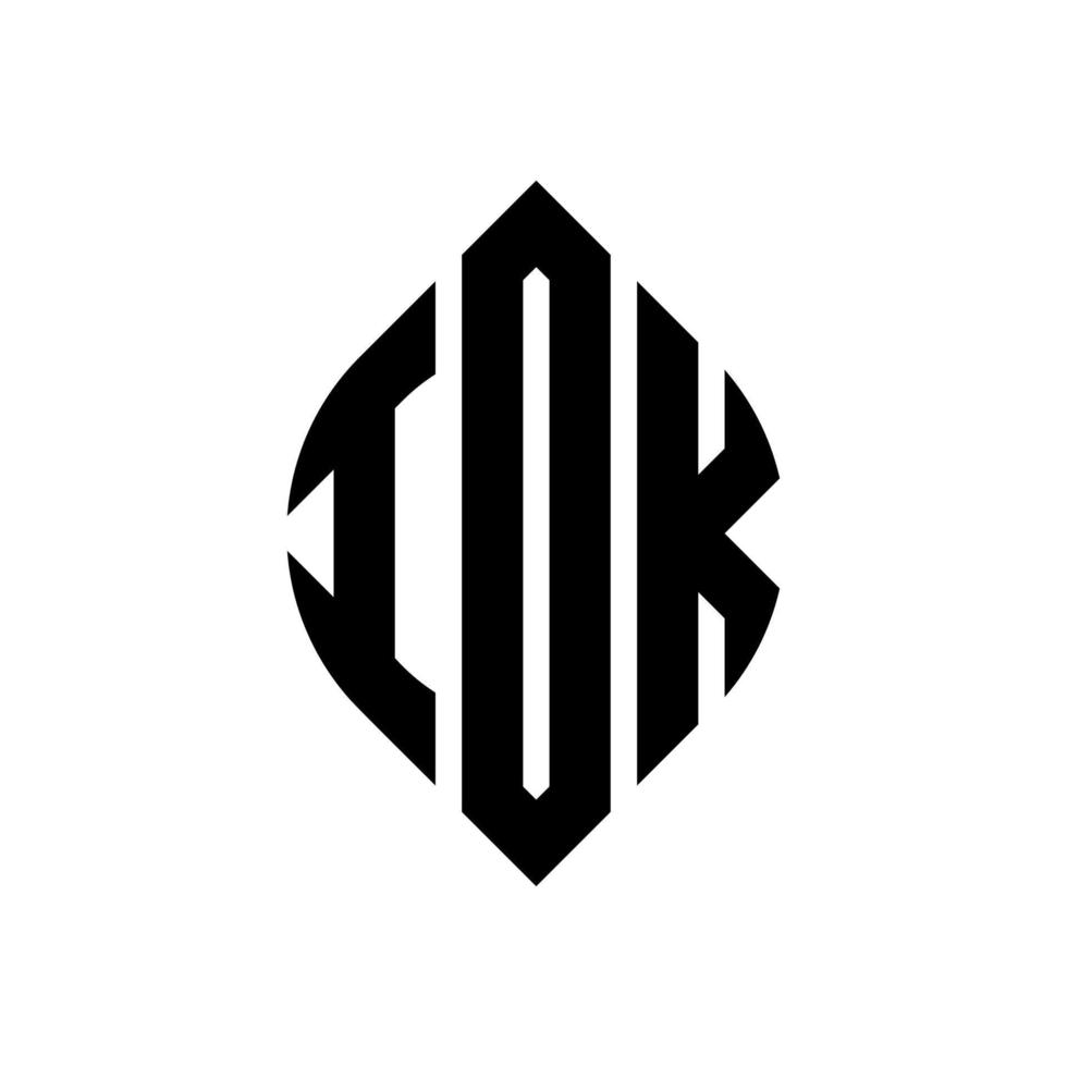 iok cirkel bokstavslogotyp design med cirkel och ellipsform. iok ellipsbokstäver med typografisk stil. de tre initialerna bildar en cirkellogotyp. iok cirkel emblem abstrakt monogram bokstav märke vektor. vektor