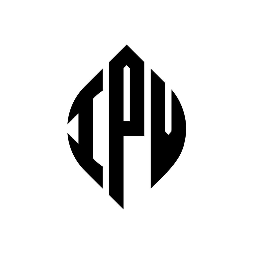 ipv-Kreisbuchstaben-Logo-Design mit Kreis- und Ellipsenform. ipv-ellipsenbuchstaben mit typografischem stil. Die drei Initialen bilden ein Kreislogo. ipv-Kreisemblem abstrakter Monogramm-Buchstabenmarkierungsvektor. vektor