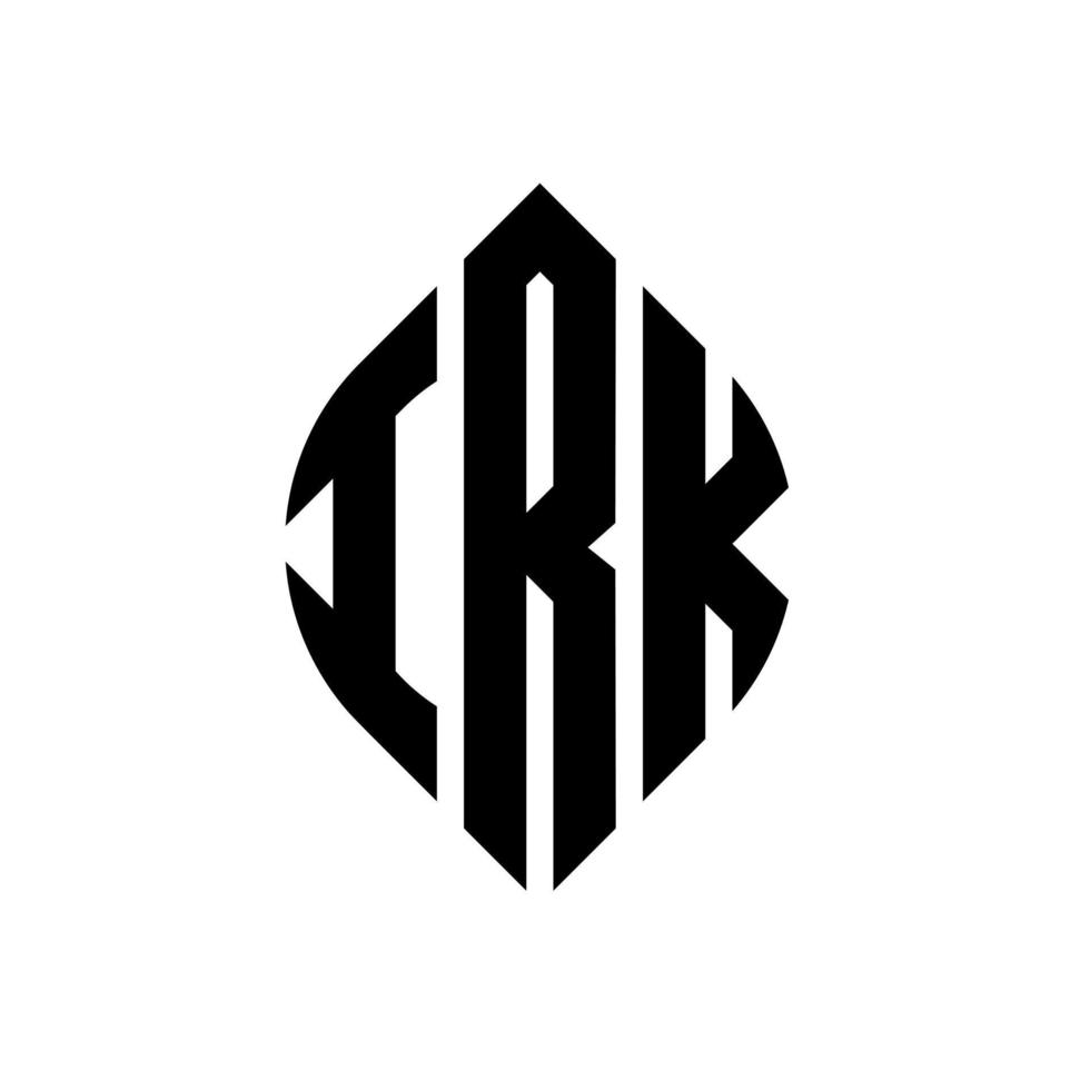 irk-Kreis-Buchstaben-Logo-Design mit Kreis- und Ellipsenform. irk ellipsenbuchstaben mit typografischem stil. Die drei Initialen bilden ein Kreislogo. IRK-Kreis-Emblem abstrakter Monogramm-Buchstaben-Markenvektor. vektor