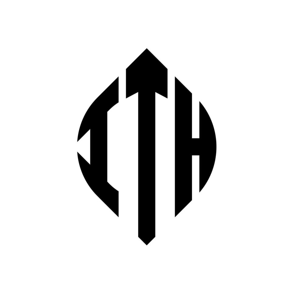 ith cirkelbokstavslogotypdesign med cirkel- och ellipsform. ith ellipsbokstäver med typografisk stil. de tre initialerna bildar en cirkellogotyp. ith cirkel emblem abstrakt monogram bokstav märke vektor. vektor