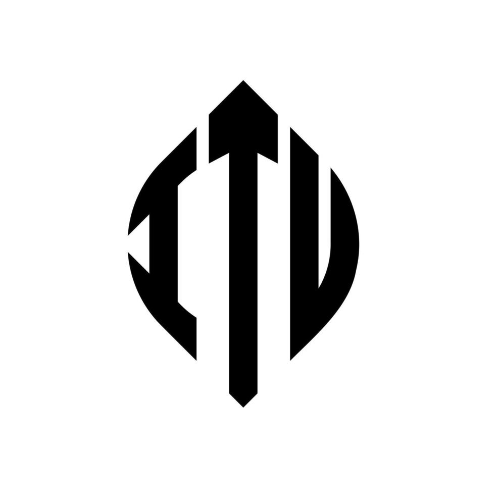 itu-Kreis-Buchstaben-Logo-Design mit Kreis- und Ellipsenform. itu Ellipsenbuchstaben mit typografischem Stil. Die drei Initialen bilden ein Kreislogo. itu-Kreis-Emblem abstrakter Monogramm-Buchstaben-Markierungsvektor. vektor