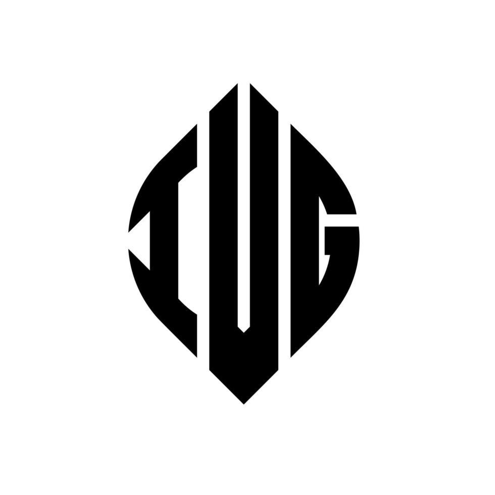 Ivg-Kreisbuchstaben-Logo-Design mit Kreis- und Ellipsenform. ivg Ellipsenbuchstaben mit typografischem Stil. Die drei Initialen bilden ein Kreislogo. ivg-Kreisemblem abstrakter Monogramm-Buchstabenmarkierungsvektor. vektor