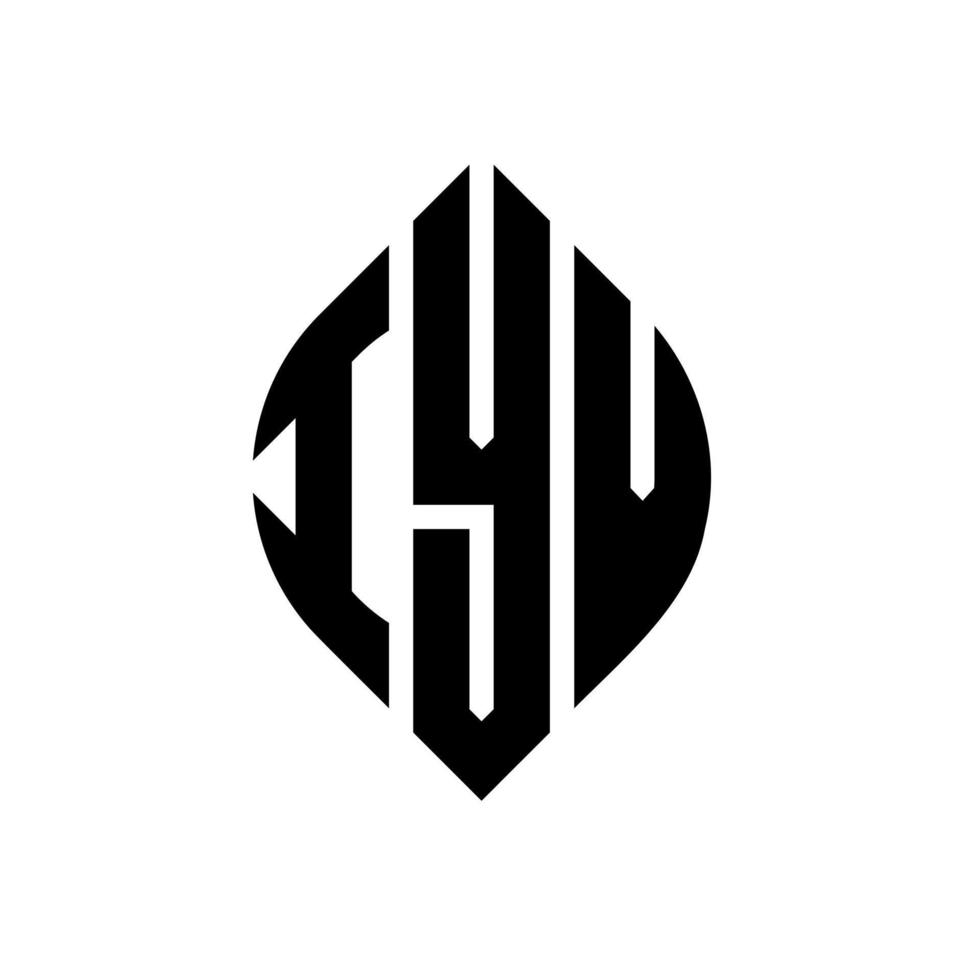 iyv-Kreisbuchstaben-Logo-Design mit Kreis- und Ellipsenform. iyv ellipsenbuchstaben mit typografischem stil. Die drei Initialen bilden ein Kreislogo. iyv-Kreis-Emblem abstrakter Monogramm-Buchstaben-Markierungsvektor. vektor