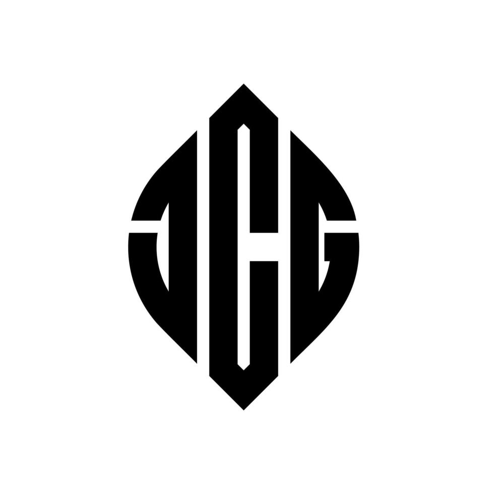 jcg-Kreisbuchstaben-Logo-Design mit Kreis- und Ellipsenform. jcg-ellipsenbuchstaben mit typografischem stil. Die drei Initialen bilden ein Kreislogo. JCG-Kreis-Emblem abstrakter Monogramm-Buchstaben-Markierungsvektor. vektor