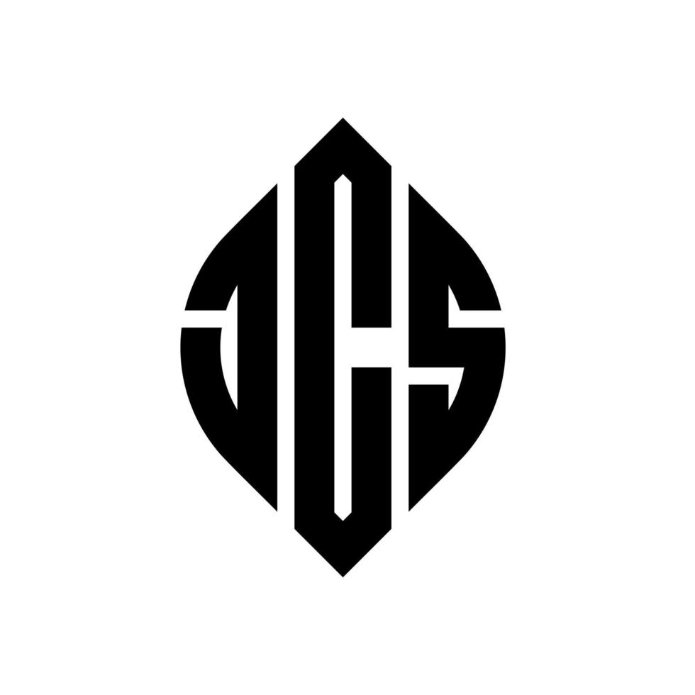 jcs-Kreisbuchstaben-Logo-Design mit Kreis- und Ellipsenform. jcs Ellipsenbuchstaben mit typografischem Stil. Die drei Initialen bilden ein Kreislogo. jcs Kreisemblem abstrakter Monogramm-Buchstabenmarkierungsvektor. vektor