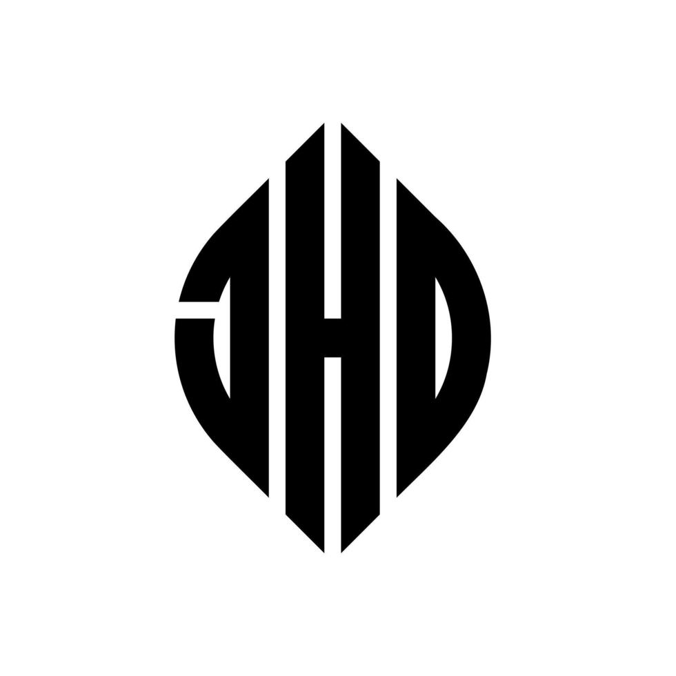 Jho Circle Letter Logo Design mit Kreis- und Ellipsenform. jho Ellipsenbuchstaben mit typografischem Stil. Die drei Initialen bilden ein Kreislogo. Jho-Kreis-Emblem abstrakter Monogramm-Buchstaben-Markenvektor. vektor