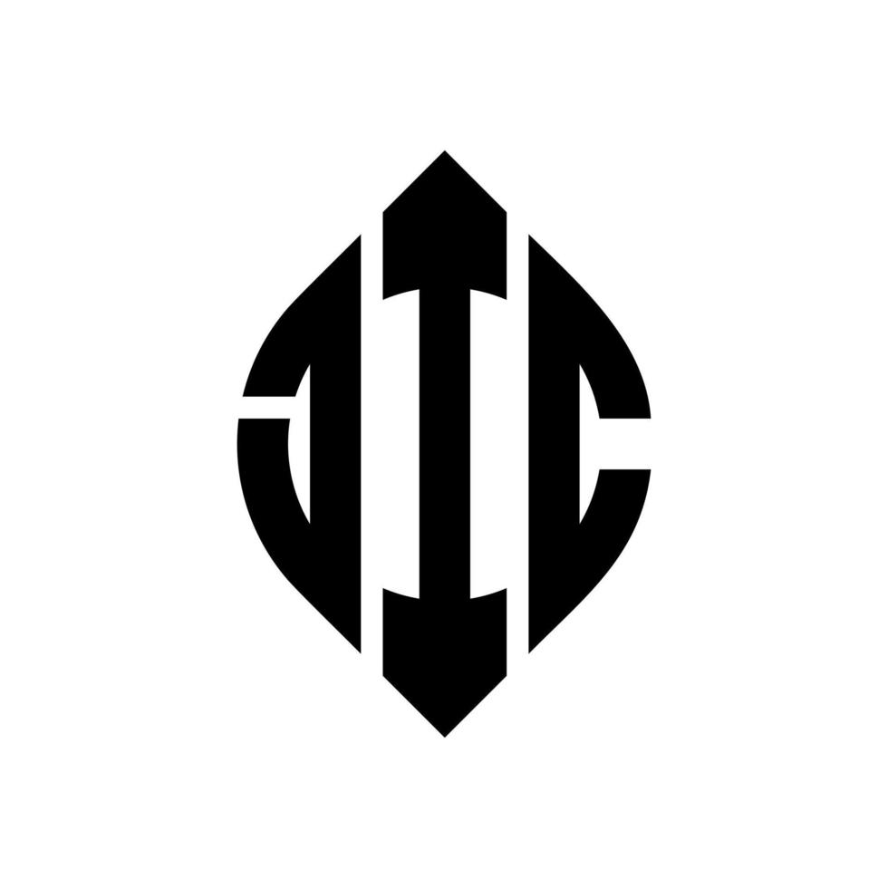 jic-Kreis-Buchstaben-Logo-Design mit Kreis- und Ellipsenform. jic ellipsenbuchstaben mit typografischem stil. Die drei Initialen bilden ein Kreislogo. Jic-Kreis-Emblem abstrakter Monogramm-Buchstaben-Markierungsvektor. vektor