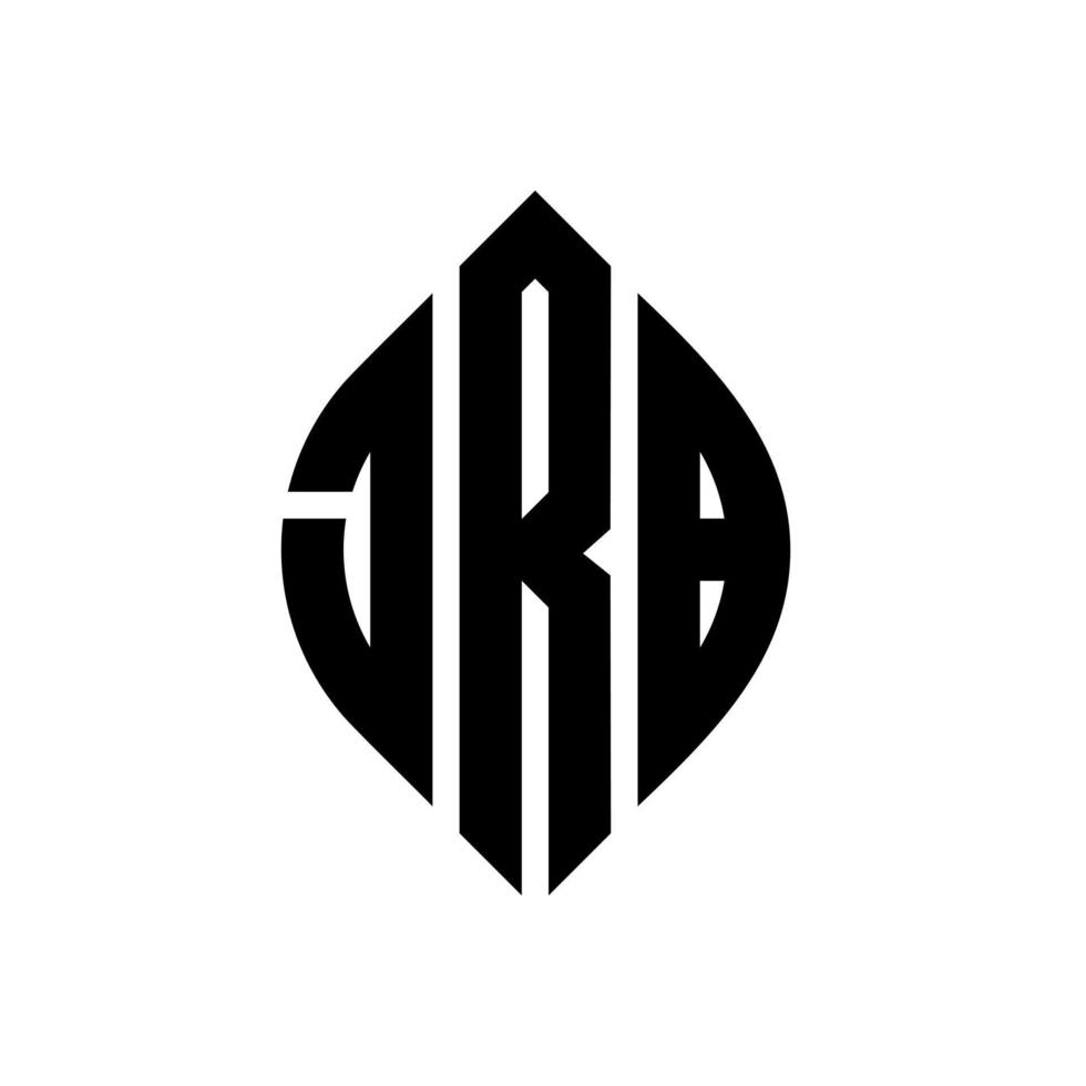 jrb-Kreisbuchstaben-Logo-Design mit Kreis- und Ellipsenform. jrb ellipsenbuchstaben mit typografischem stil. Die drei Initialen bilden ein Kreislogo. Jrb-Kreis-Emblem abstrakter Monogramm-Buchstaben-Markierungsvektor. vektor