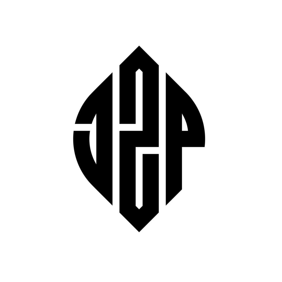 jzp-Kreisbuchstaben-Logo-Design mit Kreis- und Ellipsenform. jzp Ellipsenbuchstaben mit typografischem Stil. Die drei Initialen bilden ein Kreislogo. jzp Kreisemblem abstrakter Monogramm-Buchstabenmarkierungsvektor. vektor