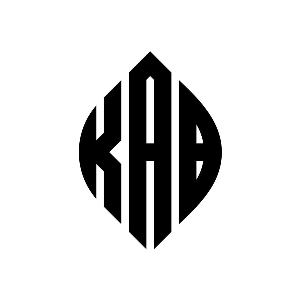 Kab-Kreis-Buchstaben-Logo-Design mit Kreis- und Ellipsenform. kab ellipsenbuchstaben mit typografischem stil. Die drei Initialen bilden ein Kreislogo. Kab-Kreis-Emblem abstrakter Monogramm-Buchstaben-Markierungsvektor. vektor