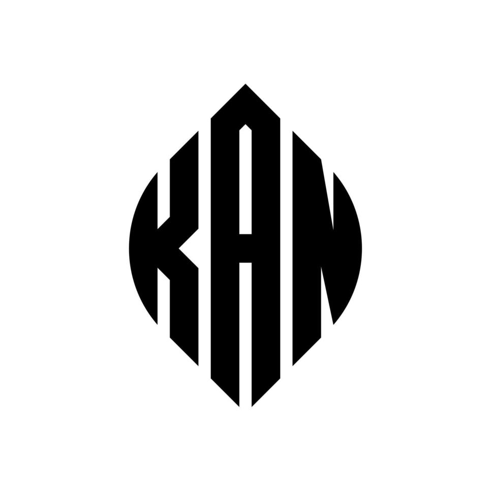 kan-Kreis-Buchstaben-Logo-Design mit Kreis- und Ellipsenform. kan Ellipsenbuchstaben mit typografischem Stil. Die drei Initialen bilden ein Kreislogo. kan-Kreis-Emblem abstrakter Monogramm-Buchstaben-Markierungsvektor. vektor