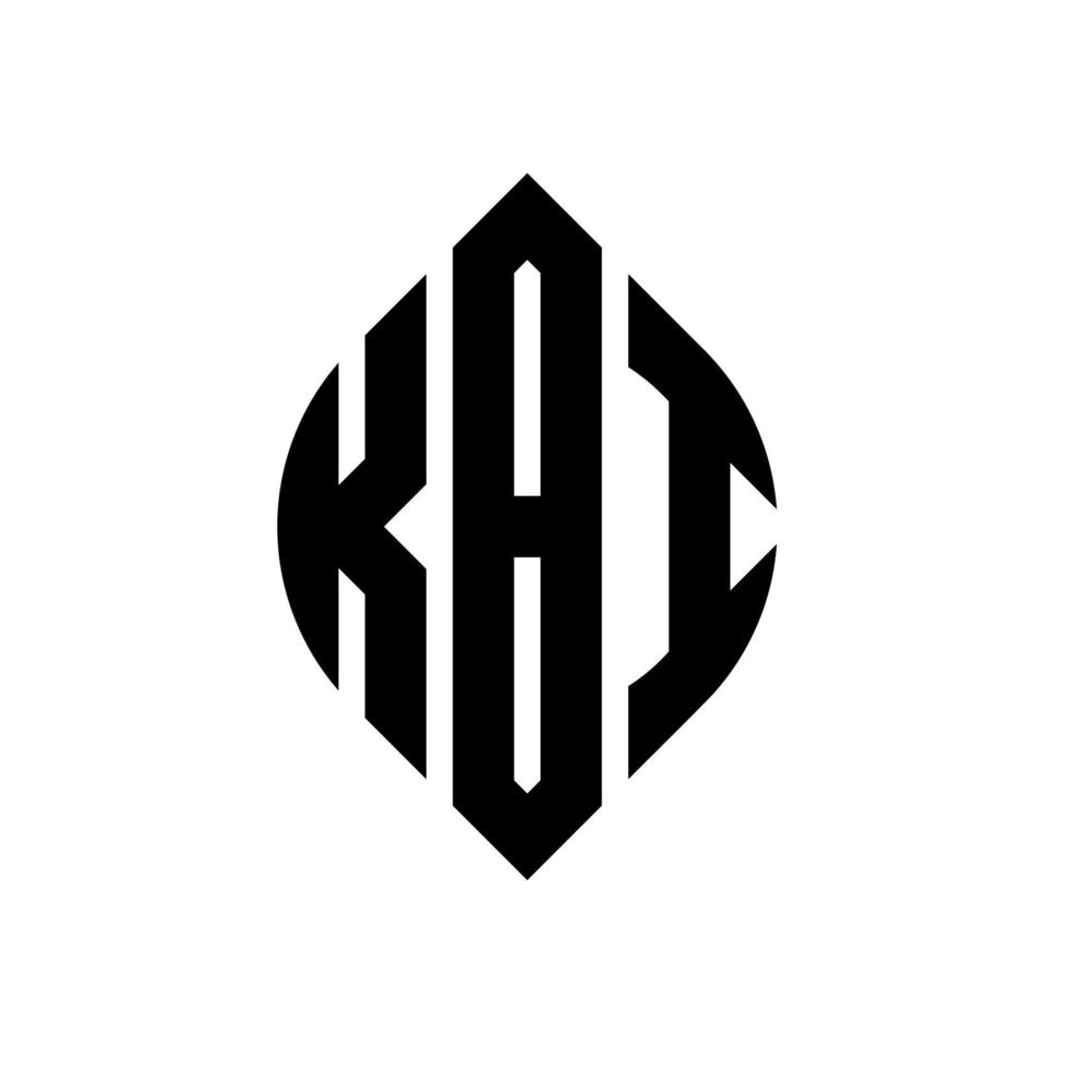 kbi-Kreisbuchstaben-Logo-Design mit Kreis- und Ellipsenform. kbi Ellipsenbuchstaben mit typografischem Stil. Die drei Initialen bilden ein Kreislogo. kbi-Kreis-Emblem abstrakter Monogramm-Buchstaben-Markierungsvektor. vektor