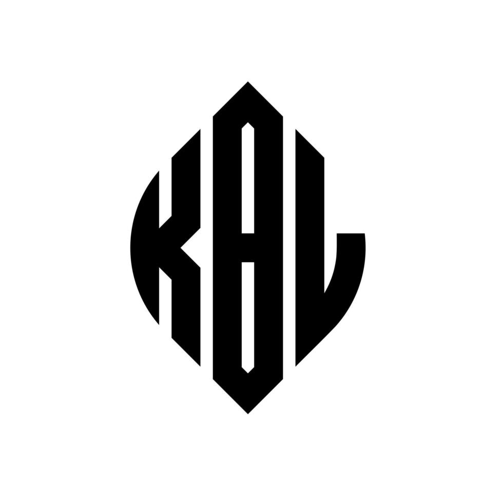 kbl-Kreisbuchstaben-Logo-Design mit Kreis- und Ellipsenform. kbl-Ellipsenbuchstaben mit typografischem Stil. Die drei Initialen bilden ein Kreislogo. kbl-Kreis-Emblem abstrakter Monogramm-Buchstaben-Markierungsvektor. vektor