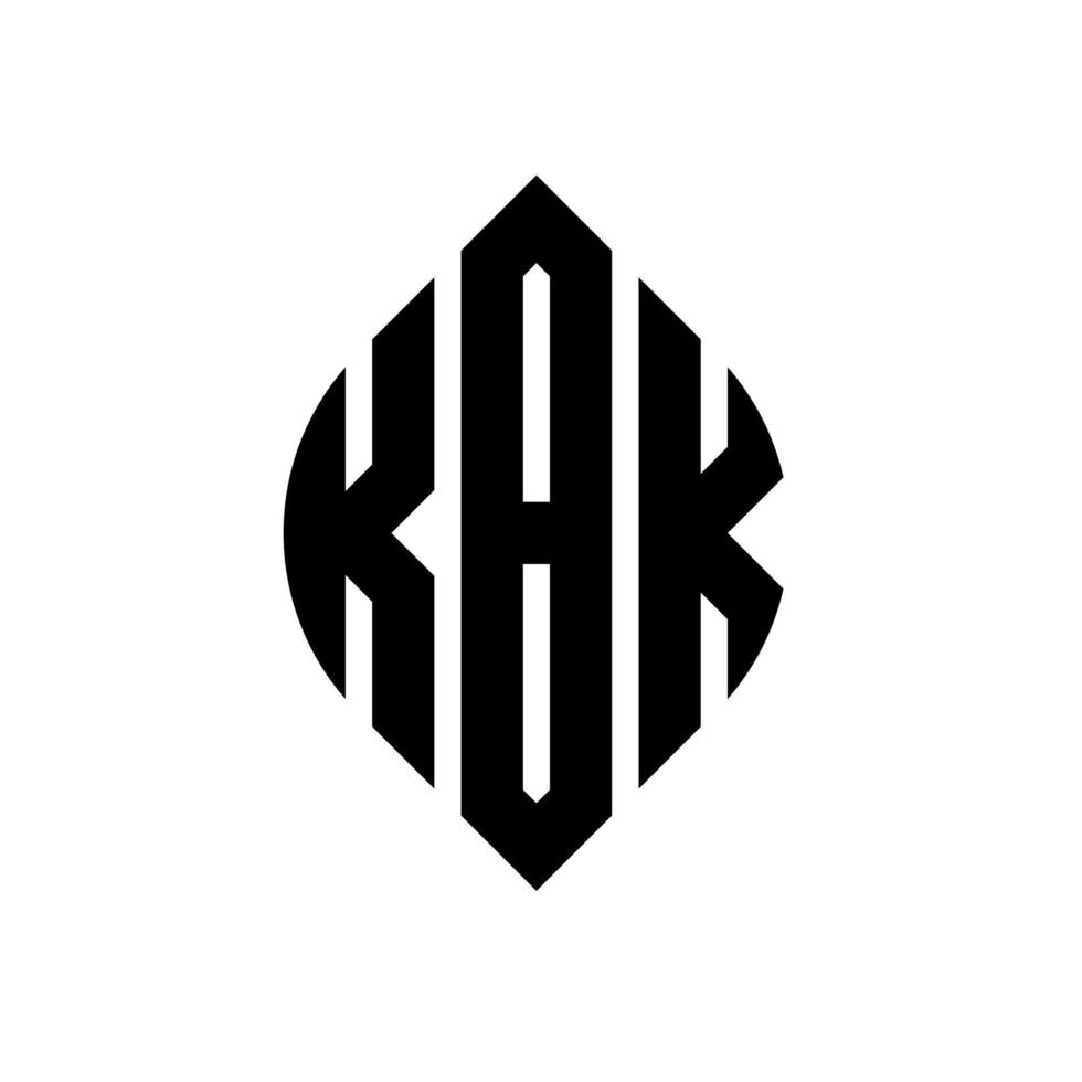 kbk-Kreisbuchstaben-Logo-Design mit Kreis- und Ellipsenform. kbk Ellipsenbuchstaben mit typografischem Stil. Die drei Initialen bilden ein Kreislogo. kbk-Kreis-Emblem abstrakter Monogramm-Buchstaben-Markierungsvektor. vektor