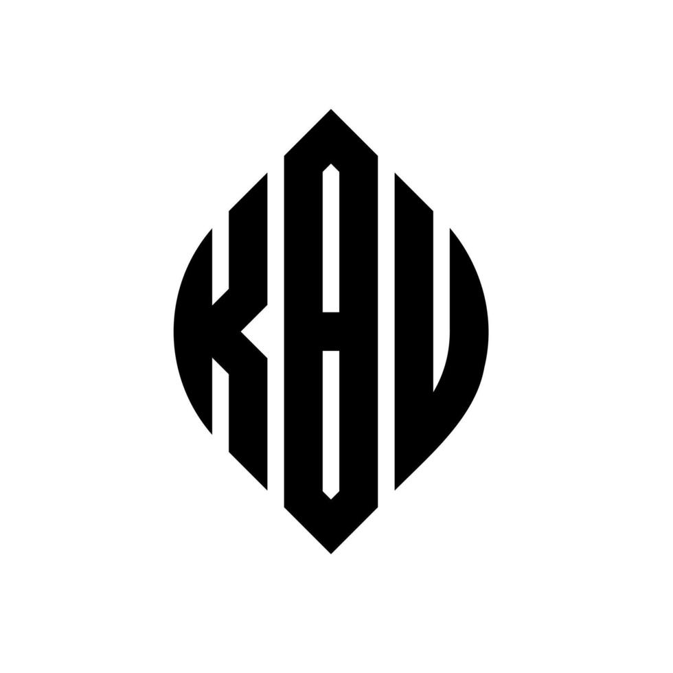 kbu-Kreisbuchstaben-Logo-Design mit Kreis- und Ellipsenform. kbu-Ellipsenbuchstaben mit typografischem Stil. Die drei Initialen bilden ein Kreislogo. kbu-Kreis-Emblem abstrakter Monogramm-Buchstaben-Markenvektor. vektor