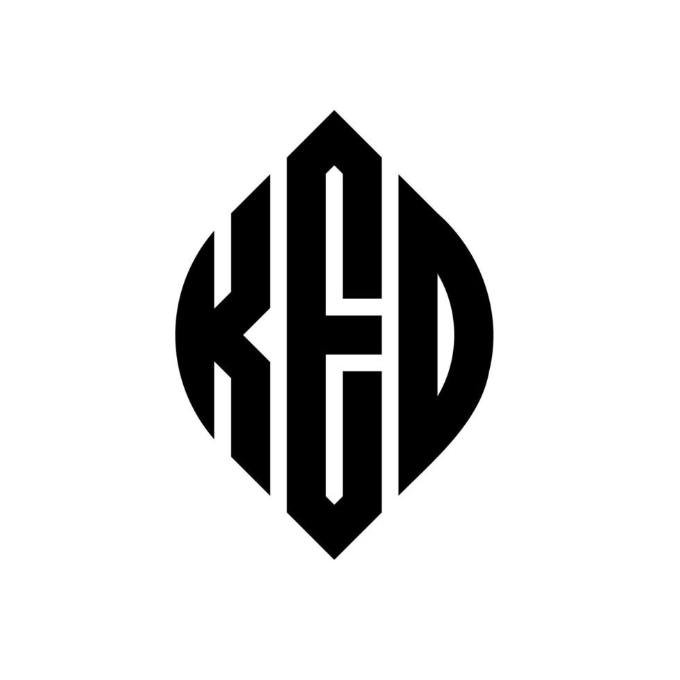 ked cirkel bokstavslogotyp design med cirkel och ellipsform. ked ellips bokstäver med typografisk stil. de tre initialerna bildar en cirkellogotyp. ked cirkel emblem abstrakt monogram brev märke vektor. vektor