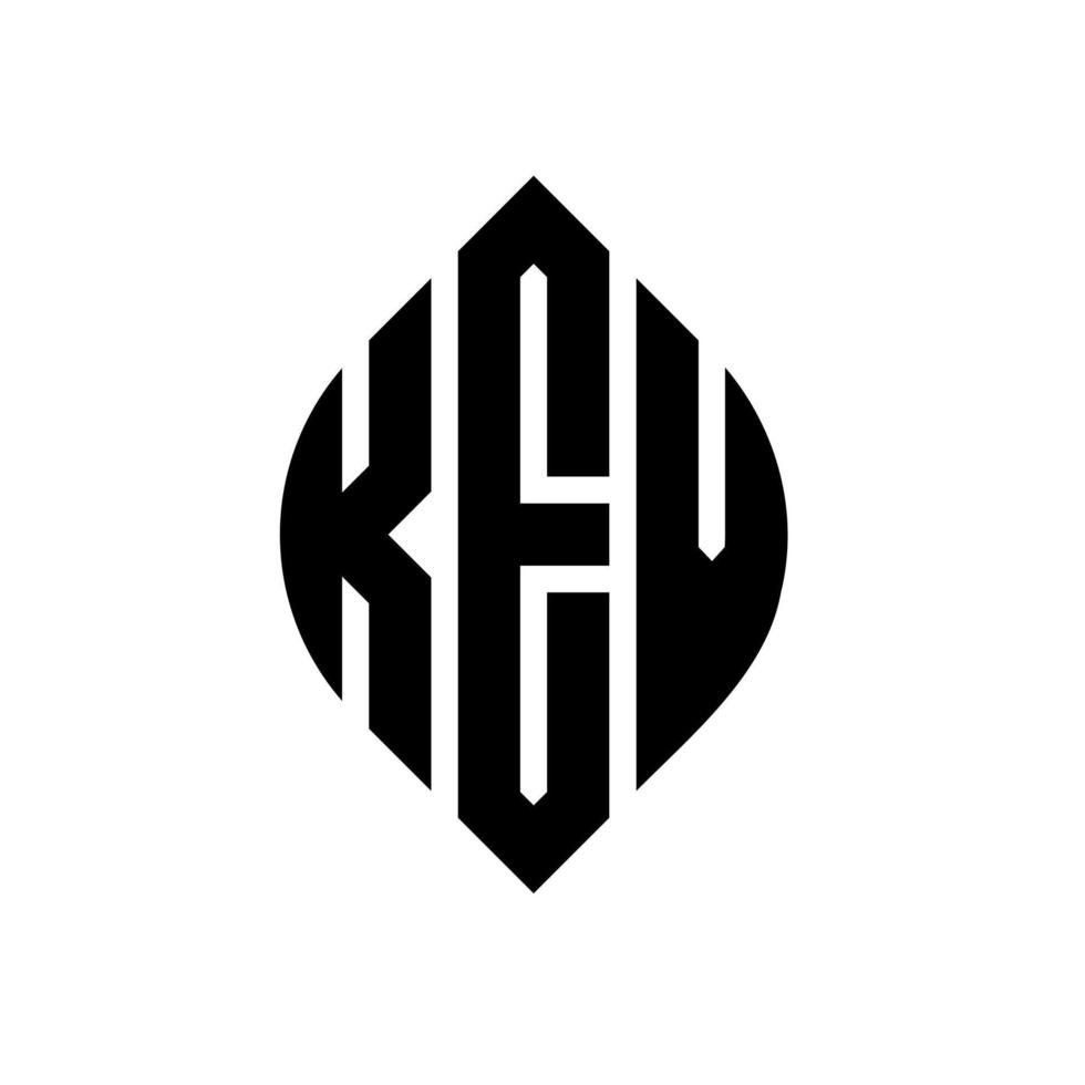 kev cirkel bokstavslogotyp design med cirkel och ellipsform. kev ellips bokstäver med typografisk stil. de tre initialerna bildar en cirkellogotyp. kev cirkel emblem abstrakt monogram bokstav märke vektor. vektor