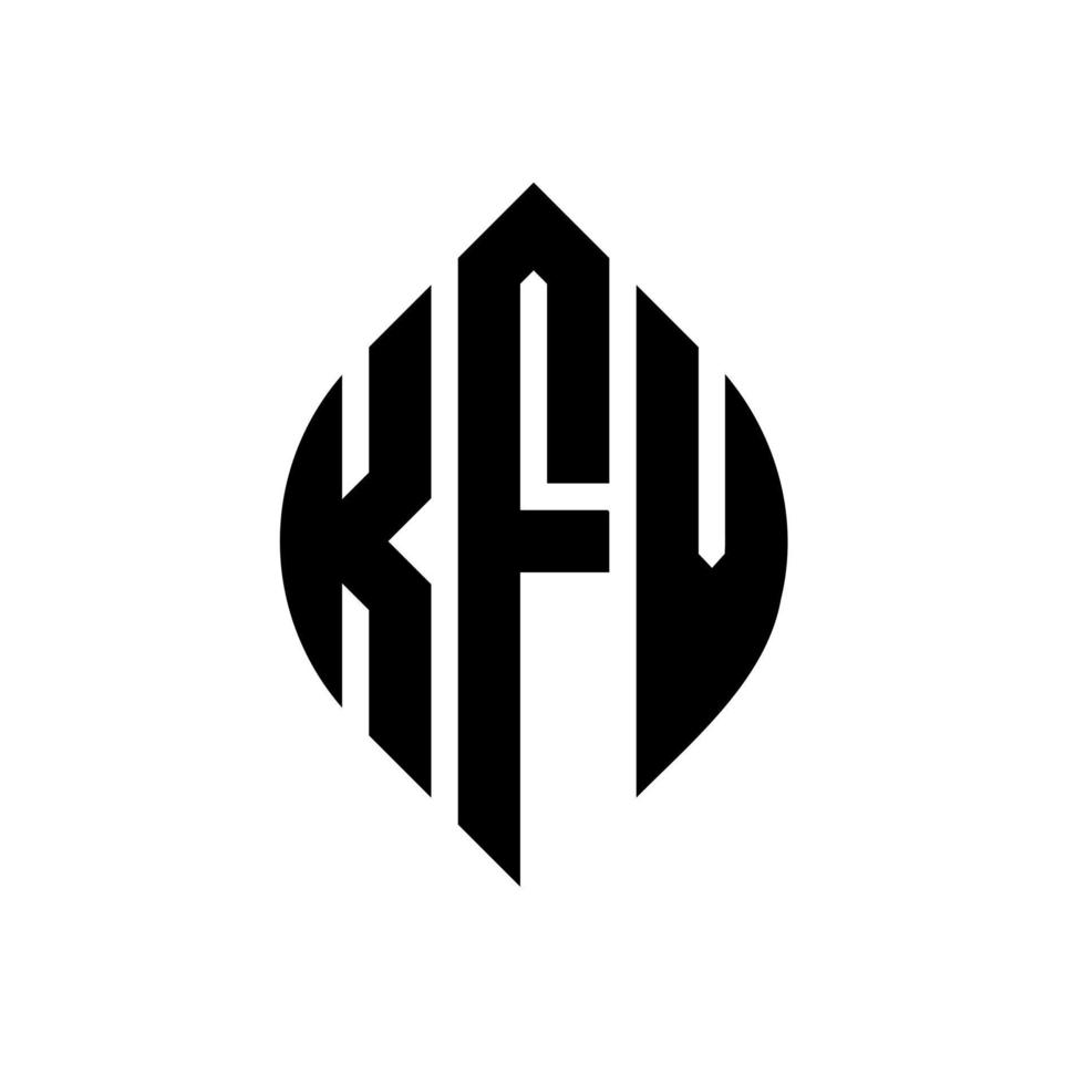 kfv cirkelbokstavslogotypdesign med cirkel och ellipsform. kfv ellipsbokstäver med typografisk stil. de tre initialerna bildar en cirkellogotyp. kfv cirkel emblem abstrakt monogram bokstav märke vektor. vektor