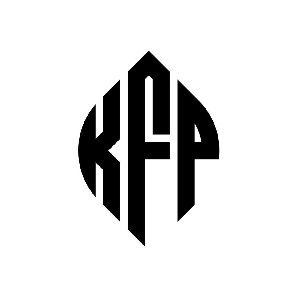 kfp cirkelbokstavslogotypdesign med cirkel och ellipsform. kfp ellipsbokstäver med typografisk stil. de tre initialerna bildar en cirkellogotyp. kfp cirkel emblem abstrakt monogram bokstav märke vektor. vektor