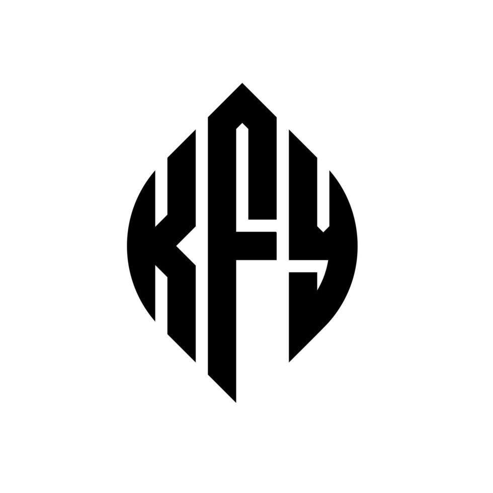 kfy-Kreisbuchstaben-Logo-Design mit Kreis- und Ellipsenform. kfy Ellipsenbuchstaben mit typografischem Stil. Die drei Initialen bilden ein Kreislogo. kfy Kreisemblem abstrakter Monogramm-Buchstabenmarkierungsvektor. vektor