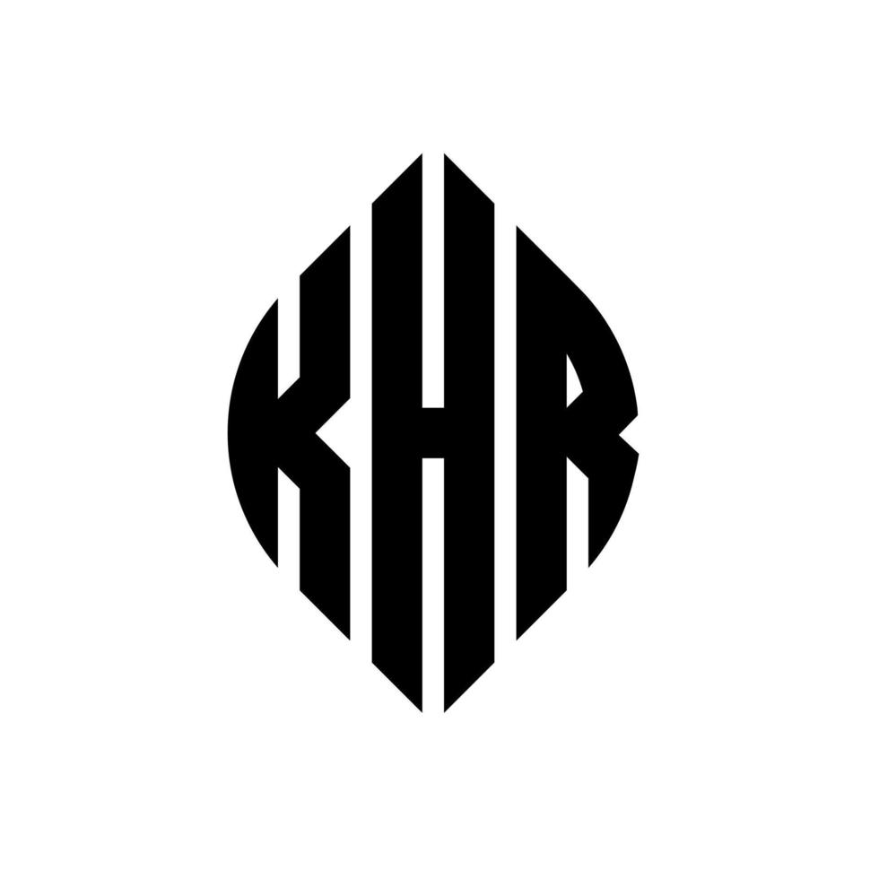 khr cirkel bokstavslogotyp design med cirkel och ellipsform. khr ellipsbokstäver med typografisk stil. de tre initialerna bildar en cirkellogotyp. khr cirkel emblem abstrakt monogram bokstav märke vektor. vektor