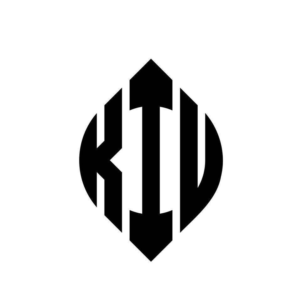 kiu cirkel bokstavslogotyp design med cirkel och ellipsform. kiu ellips bokstäver med typografisk stil. de tre initialerna bildar en cirkellogotyp. kiu cirkel emblem abstrakt monogram bokstav märke vektor. vektor