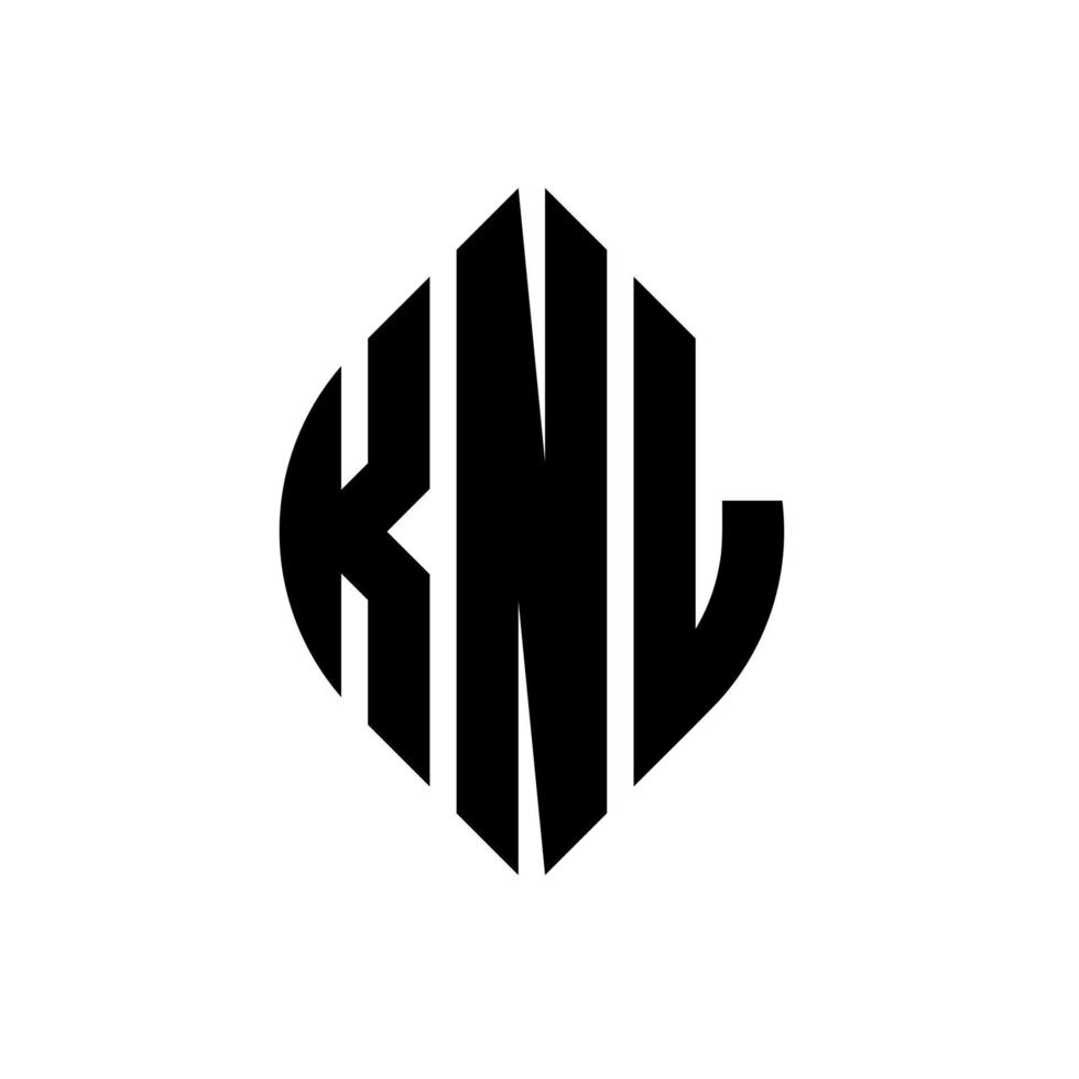 knl-Kreis-Buchstaben-Logo-Design mit Kreis- und Ellipsenform. knl ellipsenbuchstaben mit typografischem stil. Die drei Initialen bilden ein Kreislogo. knl-Kreis-Emblem abstrakter Monogramm-Buchstaben-Markierungsvektor. vektor