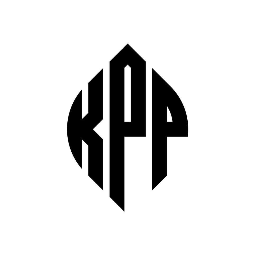 kpp-Kreisbuchstaben-Logo-Design mit Kreis- und Ellipsenform. kpp-Ellipsenbuchstaben mit typografischem Stil. Die drei Initialen bilden ein Kreislogo. Kpp-Kreis-Emblem abstrakter Monogramm-Buchstaben-Markierungsvektor. vektor