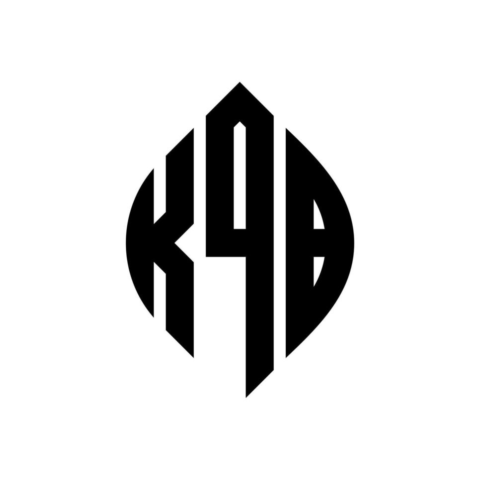 kqb-Kreisbuchstaben-Logo-Design mit Kreis- und Ellipsenform. kqb-Ellipsenbuchstaben mit typografischem Stil. Die drei Initialen bilden ein Kreislogo. kqb-Kreis-Emblem abstrakter Monogramm-Buchstaben-Markierungsvektor. vektor