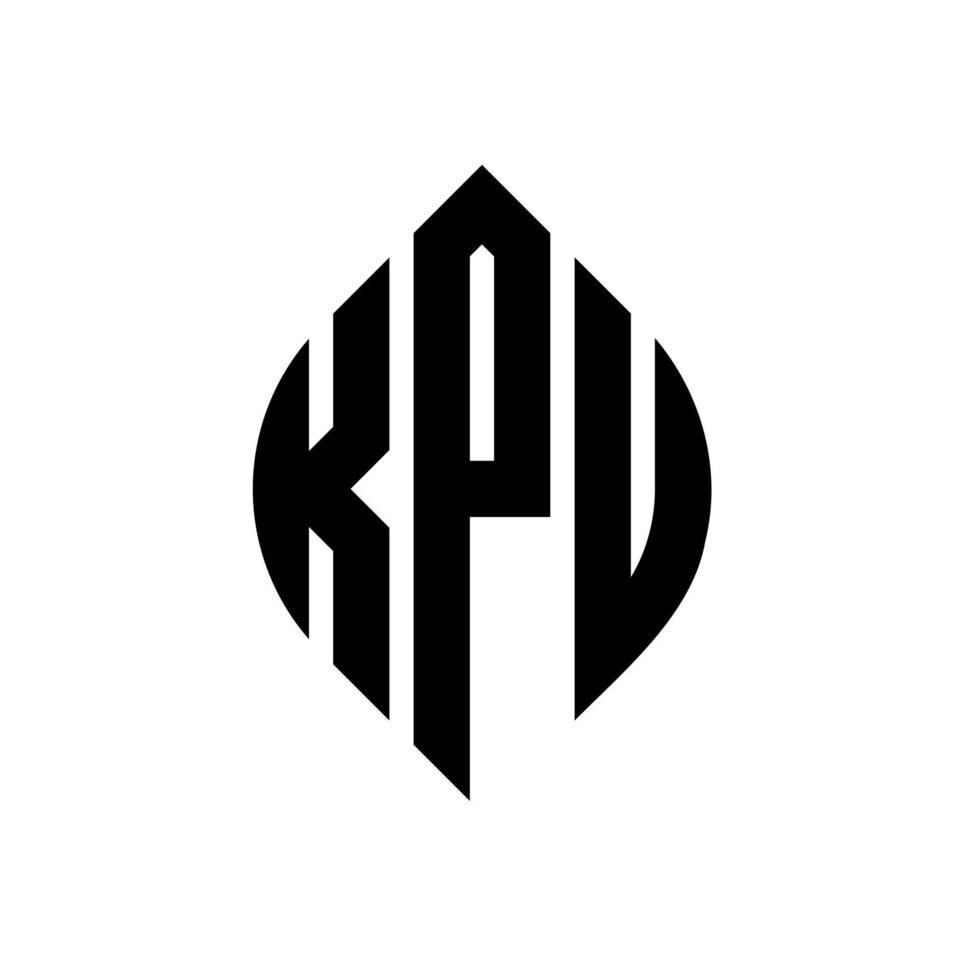 kpu cirkel bokstavslogotyp design med cirkel och ellipsform. kpu ellipsbokstäver med typografisk stil. de tre initialerna bildar en cirkellogotyp. kpu cirkel emblem abstrakt monogram bokstav märke vektor. vektor