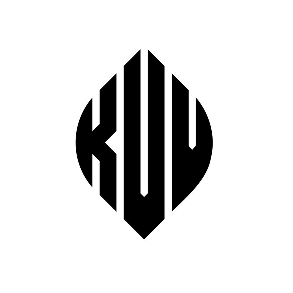 kvv-Kreis-Buchstaben-Logo-Design mit Kreis- und Ellipsenform. Kvv-Ellipsenbuchstaben mit typografischem Stil. Die drei Initialen bilden ein Kreislogo. Kvv-Kreis-Emblem abstrakter Monogramm-Buchstaben-Markierungsvektor. vektor