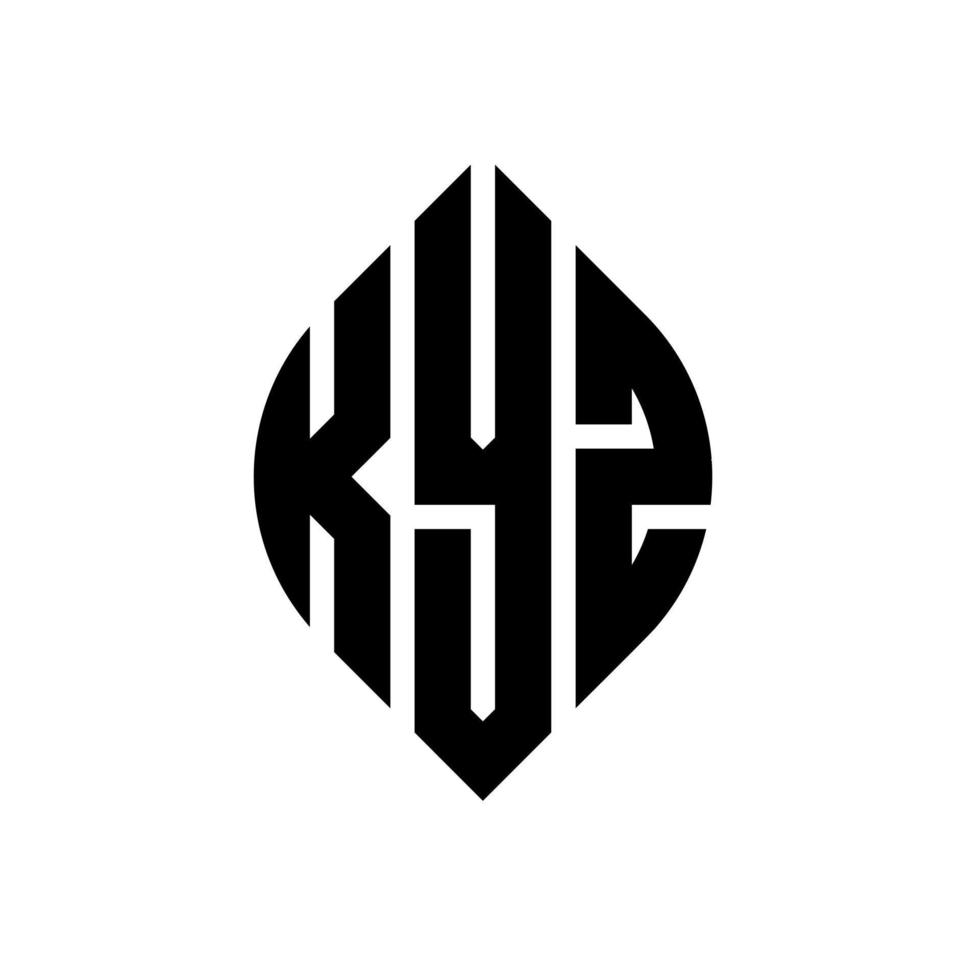 kyz cirkelbokstavslogotypdesign med cirkel och ellipsform. kyz ellips bokstäver med typografisk stil. de tre initialerna bildar en cirkellogotyp. kyz cirkel emblem abstrakt monogram brev märke vektor. vektor