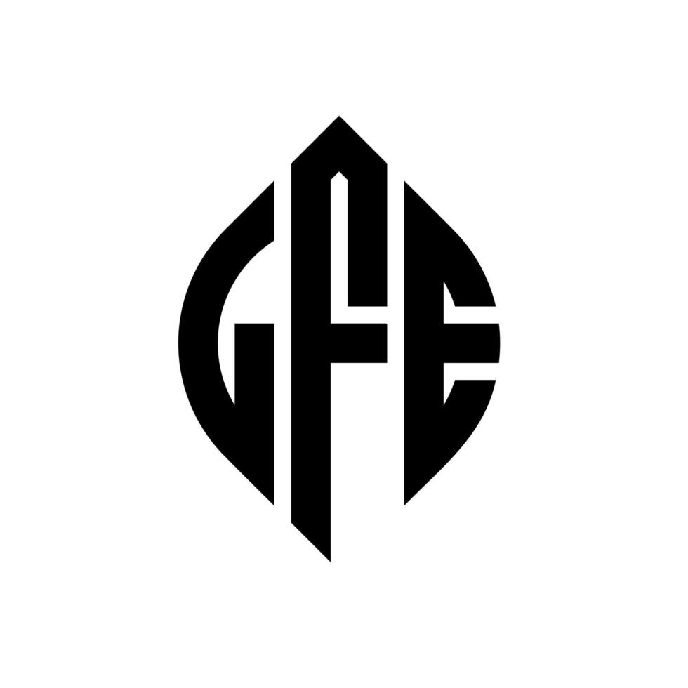 lfe-Kreisbuchstaben-Logo-Design mit Kreis- und Ellipsenform. lfe ellipsenbuchstaben mit typografischem stil. Die drei Initialen bilden ein Kreislogo. lfe-Kreis-Emblem abstrakter Monogramm-Buchstaben-Markierungsvektor. vektor