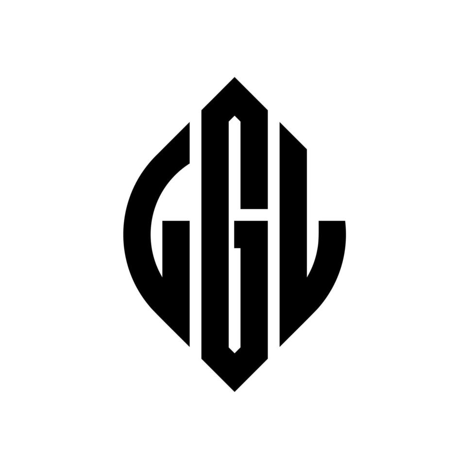 Lgl-Kreisbuchstaben-Logo-Design mit Kreis- und Ellipsenform. lgl ellipsenbuchstaben mit typografischem stil. Die drei Initialen bilden ein Kreislogo. Lgl-Kreis-Emblem abstrakter Monogramm-Buchstaben-Markenvektor. vektor