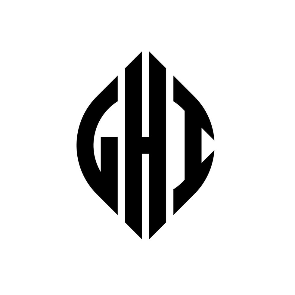 lhi cirkelbokstavslogotypdesign med cirkel och ellipsform. lhi ellipsbokstäver med typografisk stil. de tre initialerna bildar en cirkellogotyp. lhi cirkel emblem abstrakt monogram bokstaven märke vektor. vektor