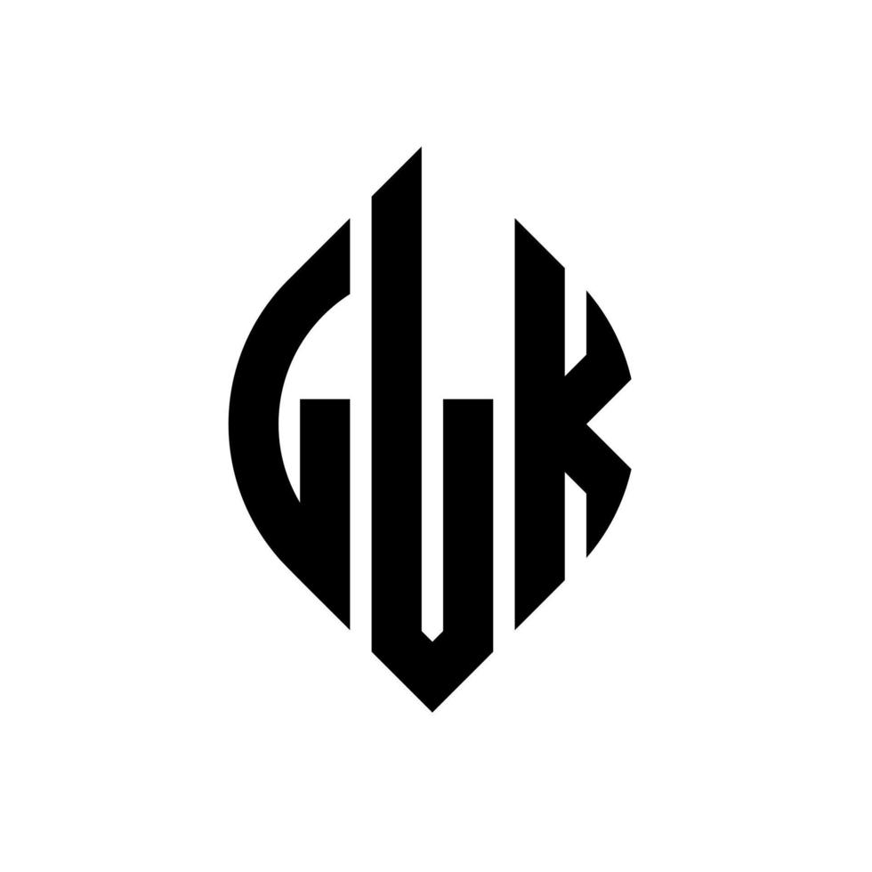 llk cirkelbokstavslogotyp med cirkel- och ellipsform. llk ellipsbokstäver med typografisk stil. de tre initialerna bildar en cirkellogotyp. llk cirkel emblem abstrakt monogram bokstav märke vektor. vektor