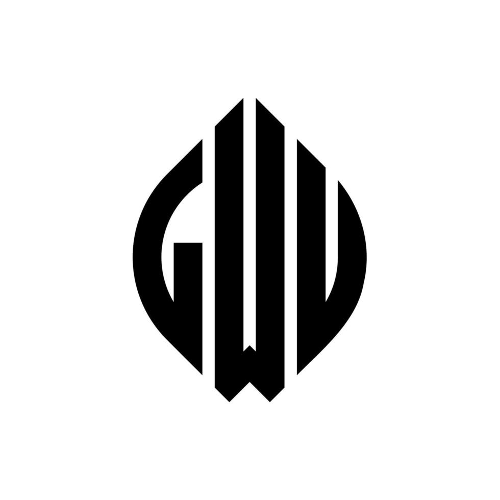 lwu cirkelbokstavslogotypdesign med cirkel- och ellipsform. lwu ellipsbokstäver med typografisk stil. de tre initialerna bildar en cirkellogotyp. lwu cirkel emblem abstrakt monogram bokstav märke vektor. vektor