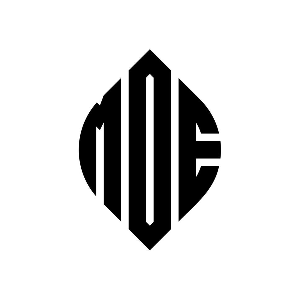 Moe-Kreis-Buchstaben-Logo-Design mit Kreis- und Ellipsenform. moe ellipsenbuchstaben mit typografischem stil. Die drei Initialen bilden ein Kreislogo. Moe-Kreis-Emblem abstrakter Monogramm-Buchstaben-Markierungsvektor. vektor