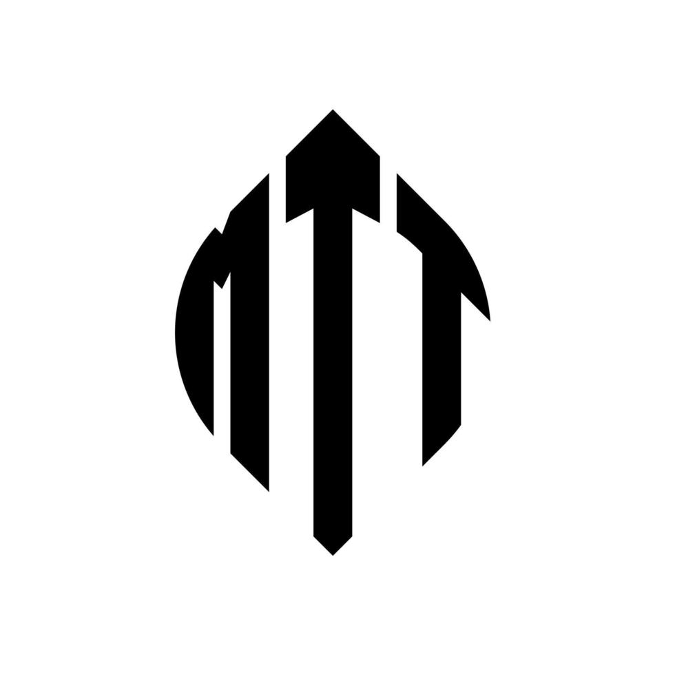 mtt-Kreisbuchstaben-Logo-Design mit Kreis- und Ellipsenform. mtt ellipsenbuchstaben mit typografischem stil. Die drei Initialen bilden ein Kreislogo. MTT-Kreis-Emblem abstrakter Monogramm-Buchstaben-Markierungsvektor. vektor