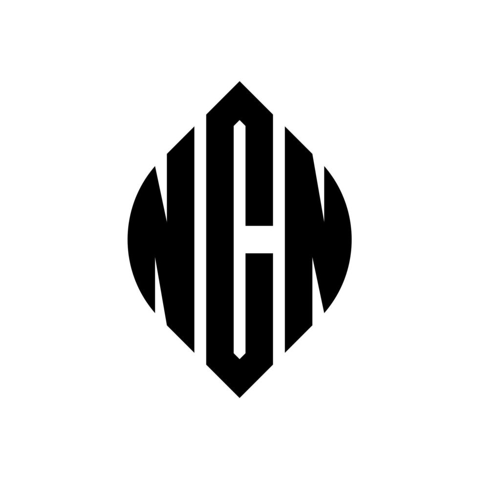 ncn cirkel bokstavslogotypdesign med cirkel och ellipsform. ncn ellipsbokstäver med typografisk stil. de tre initialerna bildar en cirkellogotyp. ncn cirkel emblem abstrakt monogram bokstav märke vektor. vektor