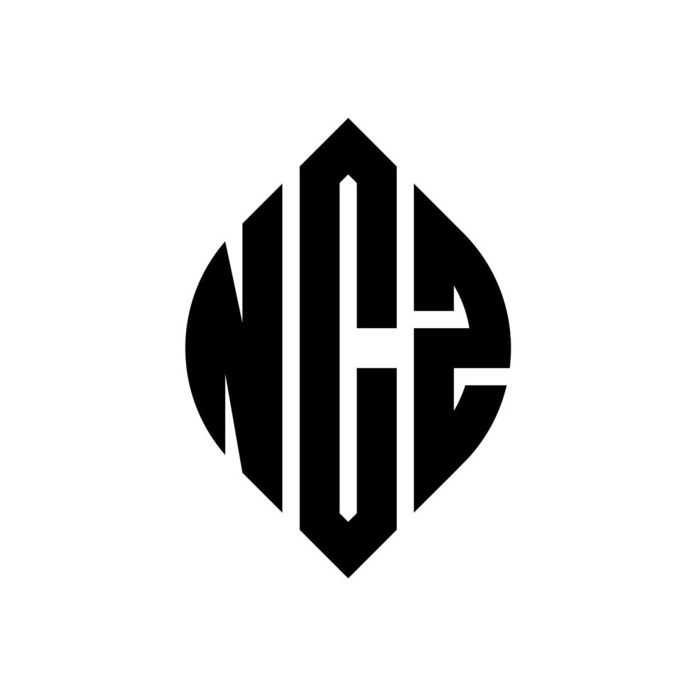 ncz cirkelbokstavslogotypdesign med cirkel och ellipsform. ncz ellipsbokstäver med typografisk stil. de tre initialerna bildar en cirkellogotyp. ncz cirkel emblem abstrakt monogram brev märke vektor. vektor