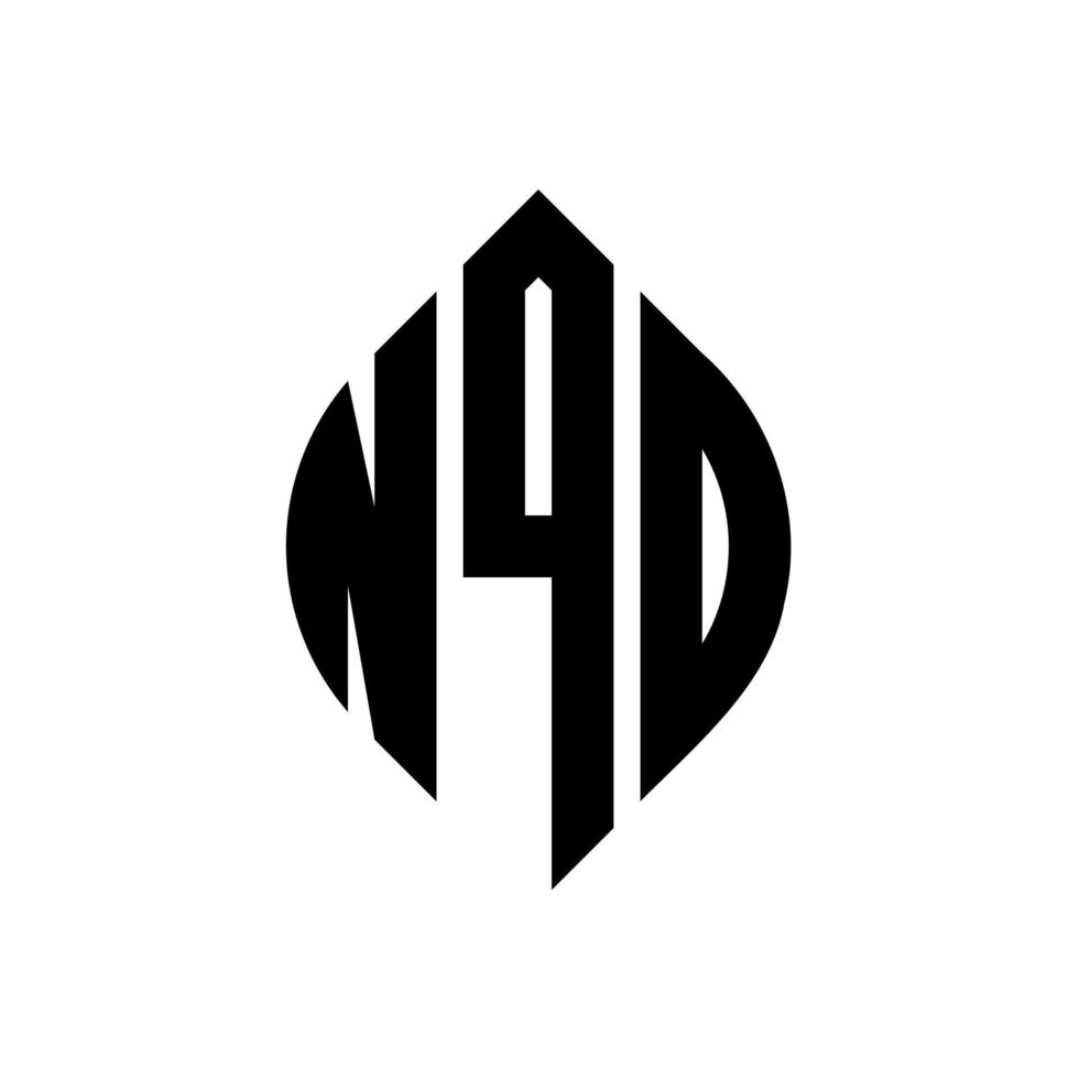 nqd-Kreisbuchstaben-Logo-Design mit Kreis- und Ellipsenform. nqd Ellipsenbuchstaben mit typografischem Stil. Die drei Initialen bilden ein Kreislogo. nqd-Kreis-Emblem abstrakter Monogramm-Buchstaben-Markierungsvektor. vektor