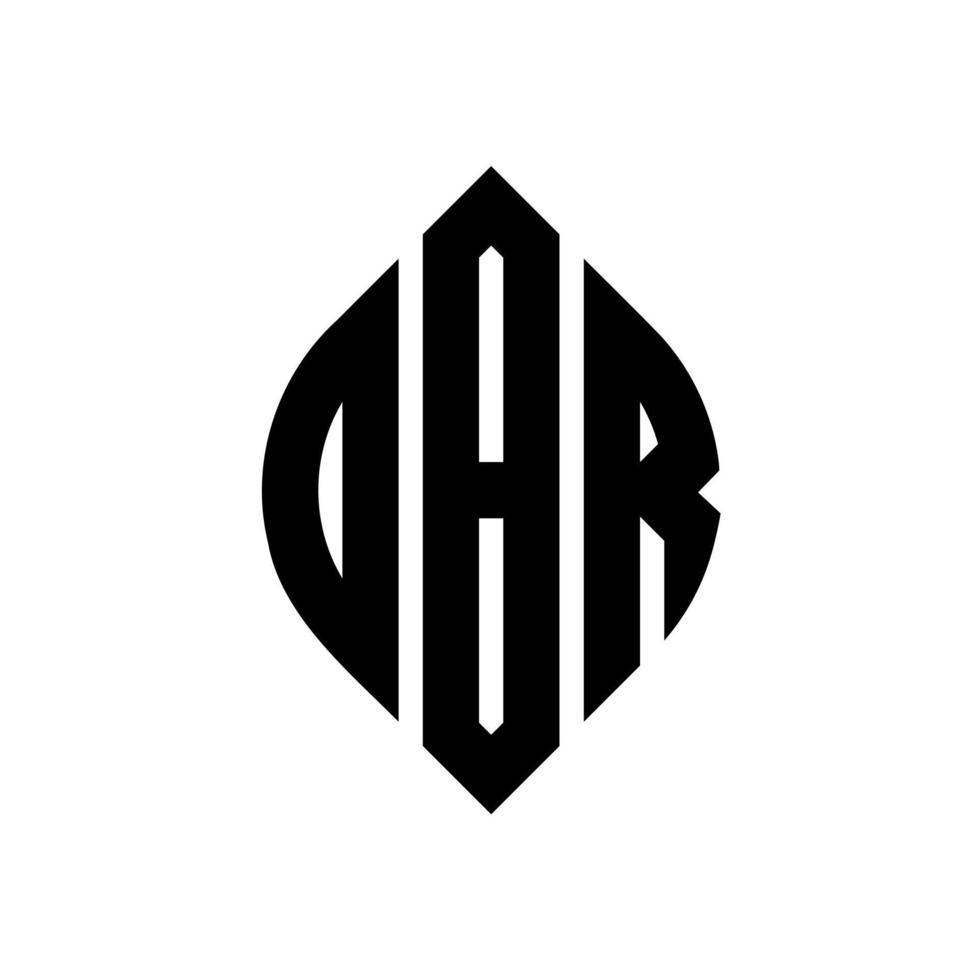 obr cirkel bokstavslogotyp design med cirkel och ellipsform. obr ellips bokstäver med typografisk stil. de tre initialerna bildar en cirkellogotyp. obr cirkel emblem abstrakt monogram brev märke vektor. vektor