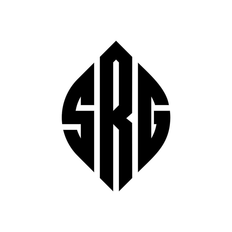 srg cirkel bokstavslogotyp design med cirkel och ellipsform. srg ellipsbokstäver med typografisk stil. de tre initialerna bildar en cirkellogotyp. srg cirkel emblem abstrakt monogram bokstav märke vektor. vektor