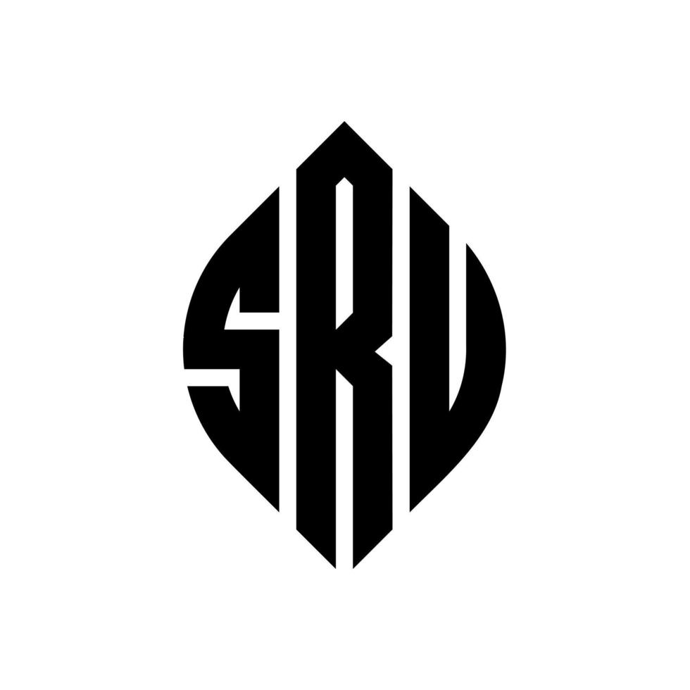 sru-Kreis-Buchstaben-Logo-Design mit Kreis- und Ellipsenform. sru Ellipsenbuchstaben mit typografischem Stil. Die drei Initialen bilden ein Kreislogo. sru-Kreis-Emblem abstrakter Monogramm-Buchstaben-Markierungsvektor. vektor